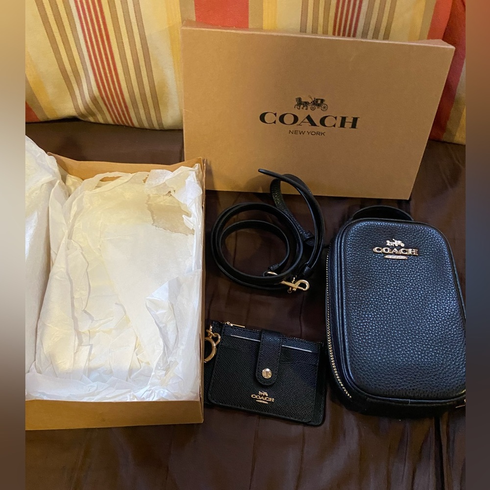 Women’s Coach Eva Crossbody phone case black